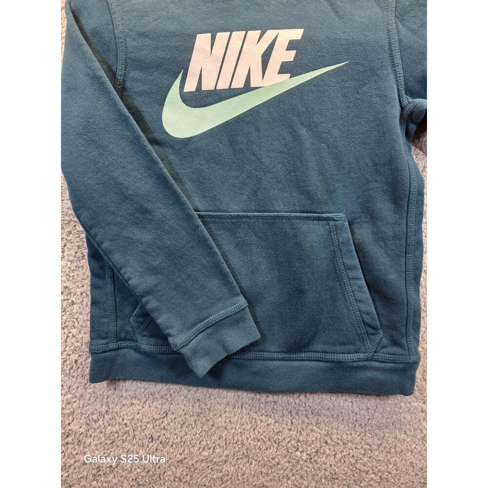 Nike Classic Pullover Crewneck Sweater Youth MD Med Blue Swoosh Spellout Swoosh - Picture 3 of 9